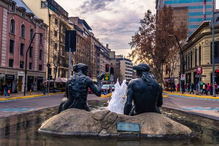 Santiago de Chile - July 08, 2017: Historic center of Santiago of Chileのeditorial素材