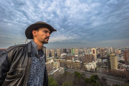 Santiago de Chile - July 08, 2017: Panoramic view of Santiago de Chileのeditorial素材
