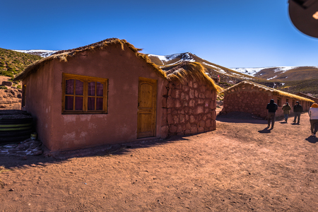 Atacama Desert, Chile - Typical houses in the village of Machuca in the Atacama desert, Chileのeditorial素材