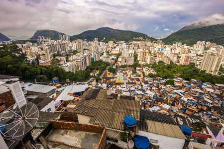 Rio de Janeiro - June 21, 2017: Rooftops of the Favela of Santa Marta in Rio de Janeiro, Brazilのeditorial素材