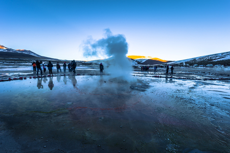 Atacama Desert, Chile - Landscape of the El Tatio geysers in the Atacama Desert, Chileのeditorial素材