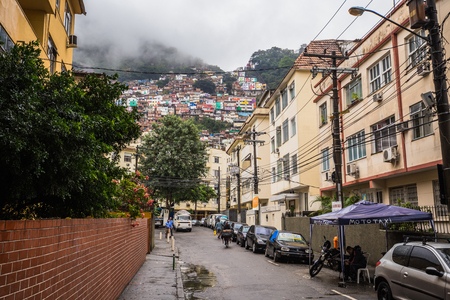Rio de Janeiro - June 21, 2017: Entrance to the Favela of Santa Marta in Rio de Janeiro, Brazilのeditorial素材
