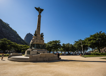 Rio de Janeiro - June 19, 2017: Memorial statue by the coast in Rio de Janeiro, Brazilのeditorial素材