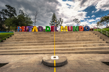 Mitad del Mondo - August 21, 2018: Middle of the World monument in Mitad del Mondo, Ecuadorのeditorial素材