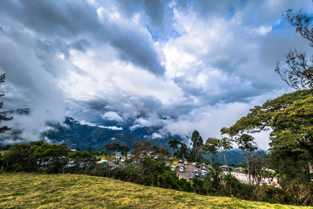 Baños - August 19, 2018: Natural landscape of the region of Baños, Ecuadorのeditorial素材