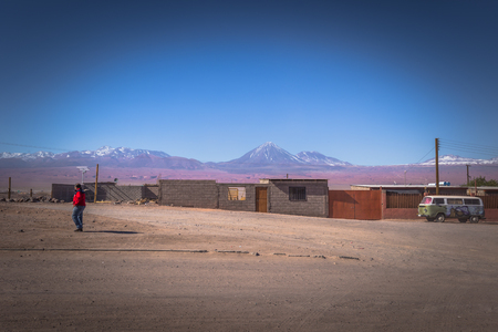San Pedro de Atacama, Chile - July 16, 2017: Landscape of the Andes from the outskirts of San Pedro de Atacama, Chileのeditorial素材