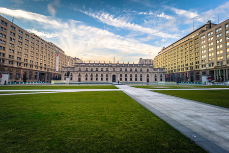 Santiago de Chile - July 08, 2017: Palacio de la Moneda in Santiago de Chileのeditorial素材