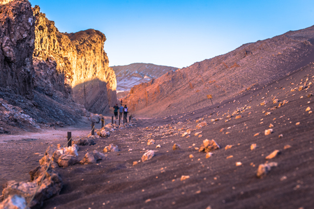 Atacama Desert, Chile - Travelers in the Salt Mountains in the Atacama Desert, Chileの写真素材