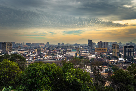 Santiago de Chile - July 08, 2017: Panoramic view of Santiago de Chileのeditorial素材