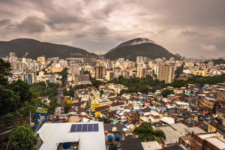 Rio de Janeiro - June 21, 2017: Panorama of the Favela of Santa Marta in Rio de Janeiro, Brazilのeditorial素材