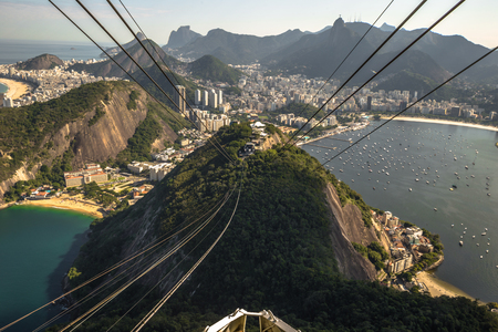 Panoramic view of Rio de Janeiro from the Sugarloaf Mountain, Brazilの写真素材