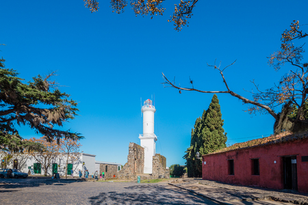 Colonia Del Sacramento - July 02, 2017: Lighthouse of Colonia Del Sacramento, Uruguayのeditorial素材