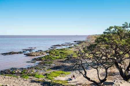Colonia Del Sacramento - July 02, 2017: Coast line of Colonia Del Sacramento, Uruguayの写真素材
