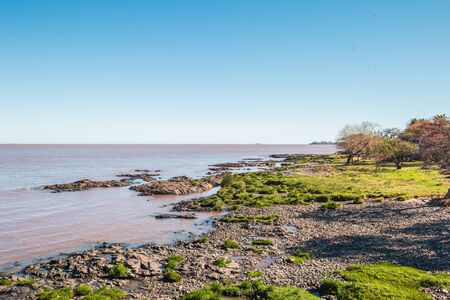 Colonia Del Sacramento - July 02, 2017: Coast line of Colonia Del Sacramento, Uruguayの写真素材