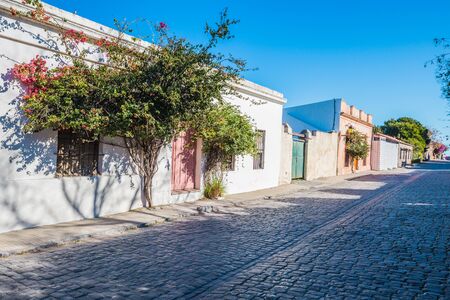 Colonia Del Sacramento - July 02, 2017: Streets of the old town of Colonia Del Sacramento, Uruguayの写真素材