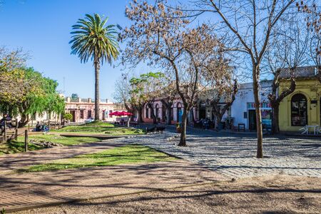 Colonia Del Sacramento - July 02, 2017: Streets of the old town of Colonia Del Sacramento, Uruguayのeditorial素材
