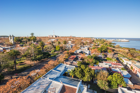 Colonia Del Sacramento - July 02, 2017: Panoramic view of Colonia Del Sacramento, Uruguayのeditorial素材
