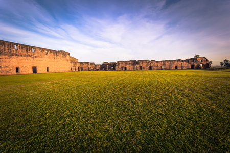 Ancient Jesuit ruins of the Mission of Jesus de Tavarangue, Paraguayの写真素材