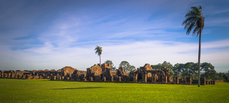 Mission of La Santissima Trinidad - June 26, 2017: Ancient Jesuit ruins of the Mission of La Santissima Trinidad, Paraguayの写真素材