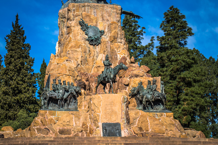 Mendoza - July 05, 2017: Memorial statue at Cerro de la Gloria in Mendoza, Argentinaのeditorial素材