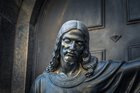 Buenos Aires - July 01, 2017: Religious statue at the Recoleta cemetery in Buenos Aires, Argentinaのeditorial素材