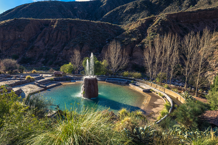 Cacheuta hot springs - July 05, 2017: Cacheuta hot springs, Argentinaの写真素材