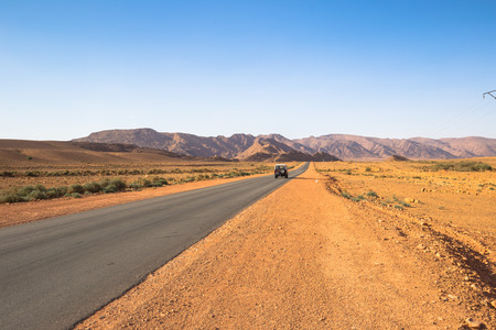 Road to the Sahara desert in Algeriaの写真素材