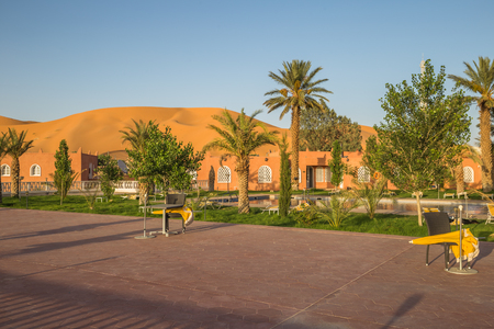 The center of the town of Taghit, Algeriaの写真素材