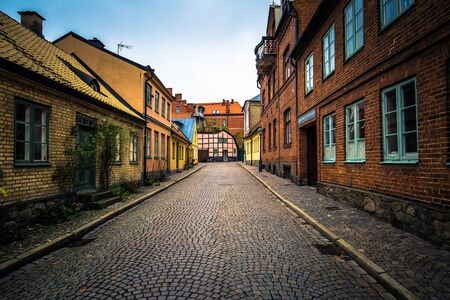 Lund: Streets of the historic center of Lund, Swedenの写真素材