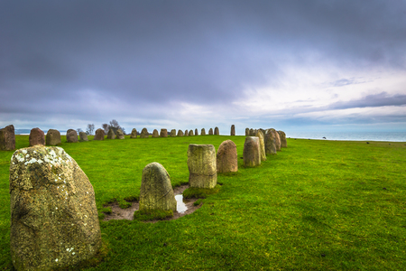 Ales Stones: The iron age Ales Stones in Skane, Swedenの写真素材