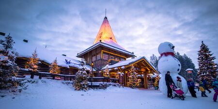 Rovaniemi - December 16, 2017: Santa Claus village of Rovaniemi, Finlandのeditorial素材