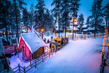 Rovaniemi - December 16, 2017: Santa Claus village of Rovaniemi, Finlandのeditorial素材