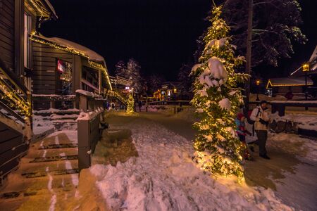 Rovaniemi - December 16, 2017: Santa Claus village of Rovaniemi, Finlandのeditorial素材