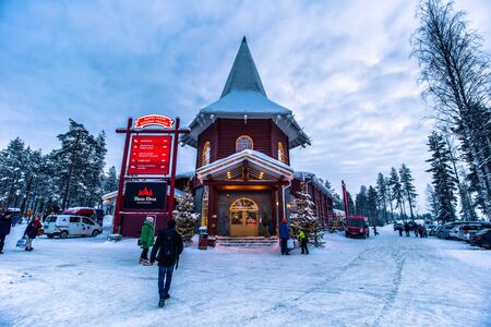 Rovaniemi - December 16, 2017: Santa Claus village of Rovaniemi, Finlandのeditorial素材