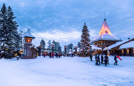 Rovaniemi - December 16, 2017: Santa Claus village of Rovaniemi, Finlandのeditorial素材