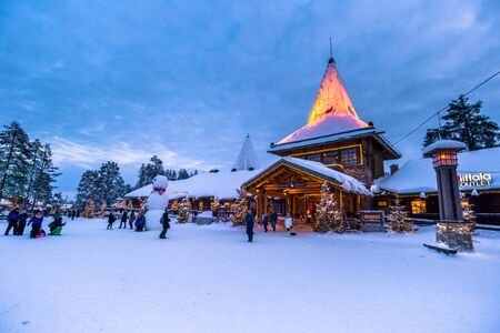 Rovaniemi - December 16, 2017: Santa Claus village of Rovaniemi, Finlandのeditorial素材