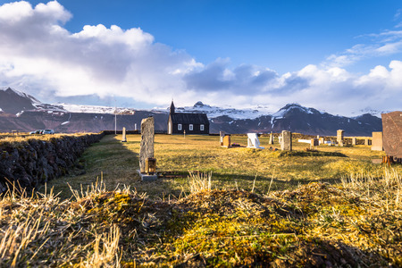 Snaefellsjoekull  - May 02, 2018: Budakirkja church in Snaefellsjoekull national park, Icelandの写真素材