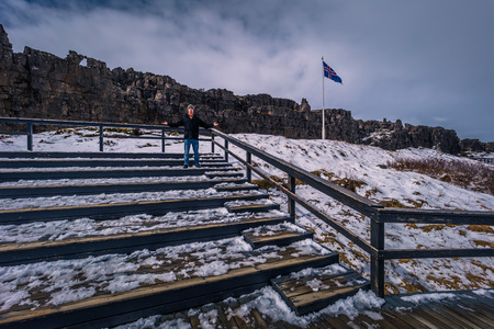 Thingvellir - May 03, 2018: Ancient norse parliament in Thingvellir National Park, Icelandのeditorial素材
