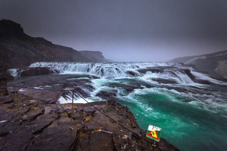 Gulfoss watefall in the Golden Circle of Icelandの写真素材