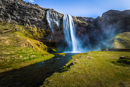 Seljalandsfoss waterfall, Icelandの写真素材