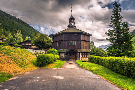 Elveseter - July 29, 2018: The Elveseter hotel outdoors resort, Norwayのeditorial素材