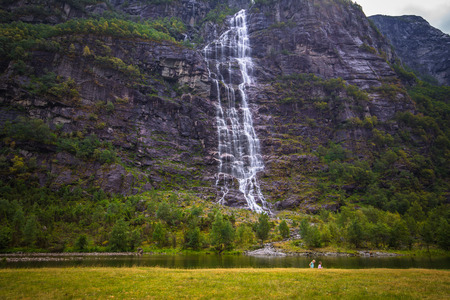Lysefjord - July 31, 2018: Landscape of the Lysefjord fjord, Norwayの写真素材