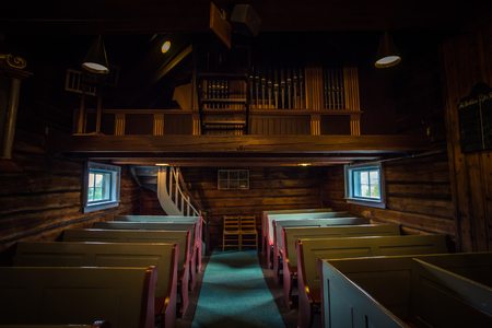 Hedalen - July 28, 2018: Inside the Wonderful Hedalen Stave Church, Norwayのeditorial素材