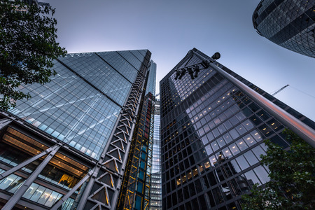 London - August 06, 2018: Modern buildings of downtown London, England