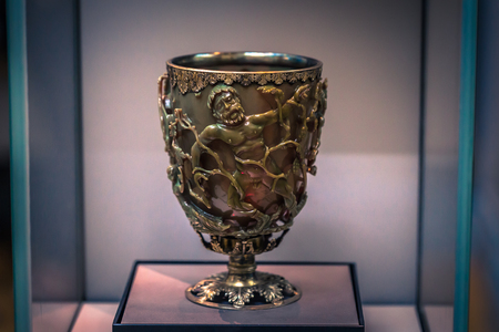 London - August 06, 2018: Ancient ivory cup in the Brtitish Museum in London, Englandのeditorial素材
