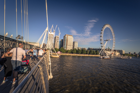 London - August 05, 2018: The London Eye in the center of London, Englandのeditorial素材