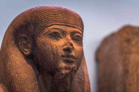 London - August 06, 2018: Ancient Egyptian statue in the Brtitish Museum in London, Englandのeditorial素材