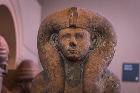 London - August 06, 2018: Ancient Egyptian statue in the Brtitish Museum in London, Englandのeditorial素材
