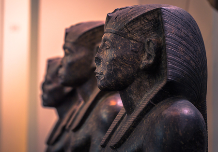London - August 06, 2018: Ancient Egyptian statue in the Brtitish Museum in London, Englandのeditorial素材