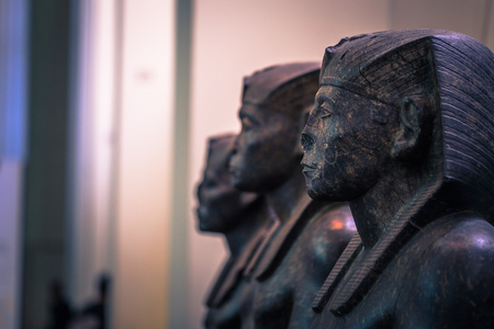 London - August 06, 2018: Ancient Egyptian statue in the Brtitish Museum in London, Englandのeditorial素材